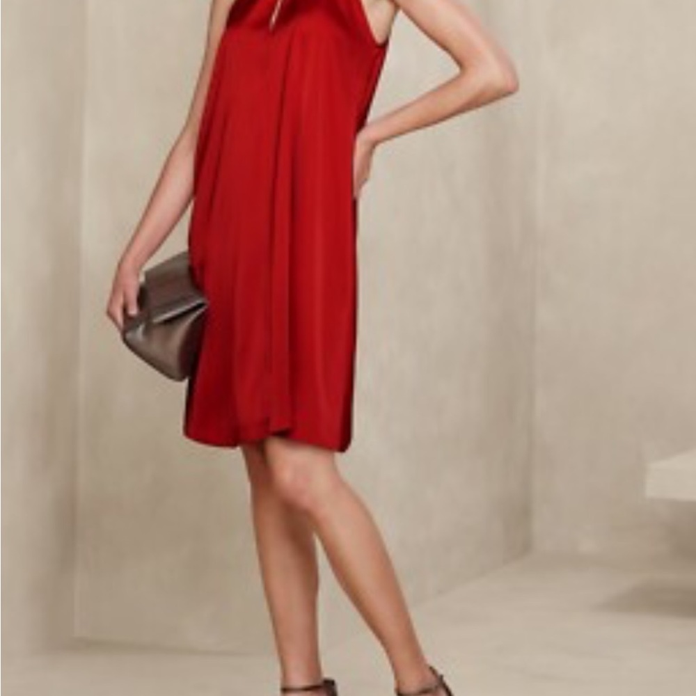 Banana Republic Red Sleeveless Midi Dress